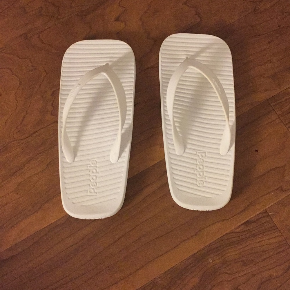 People White Flip Flops